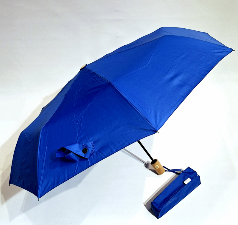 Mini parapluie pliant ouvrant fermant uni bleu roi pg bois Smati- Solide & pas cher