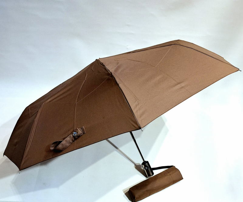 Parapluie français mini pliant open close uni marron Vaux - Solide & résistant