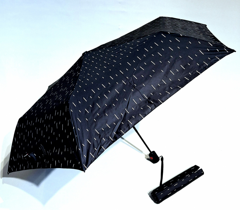  Parapluie Knirps U200 mini pliant noir imprimé sur la pluie - Utra léger 175g & solide