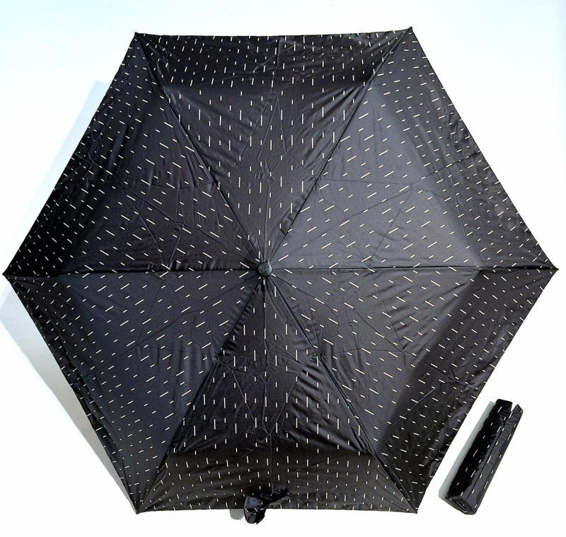  Parapluie Knirps U200 mini pliant noir imprimé sur la pluie - Utra léger 175g & solide