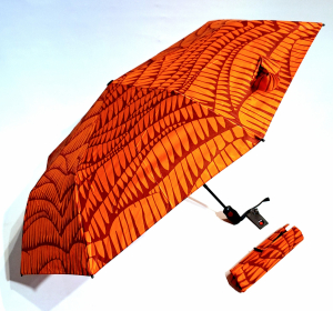 Mini parapluie T200 pliant Knirps open close orange imprimé waves sun - léger & solide