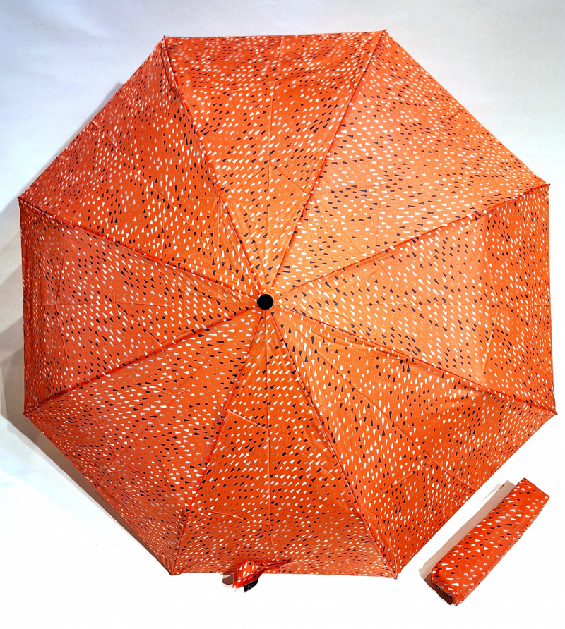 Mini parapluie pliant A200 Knirps open close corail imprimé - Garantie 5ans - Léger & pas cher