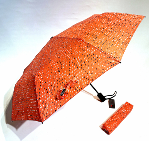 Mini parapluie pliant A200 Knirps open close corail imprimé - Garantie 5ans - Léger & pas cher