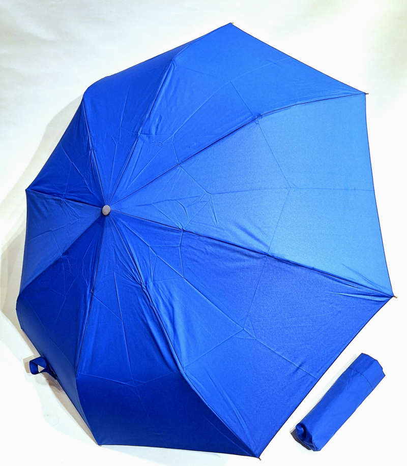 Parapluie français mini pliant automatique open close uni bleu roi Vaux - Grand & résistant