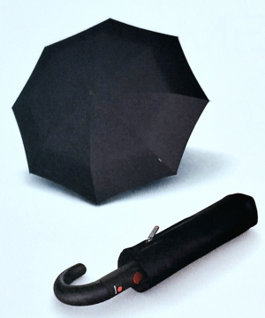 Parapluie mini pliant homme noir open-close poignée courbe Knirps - Léger & solide 